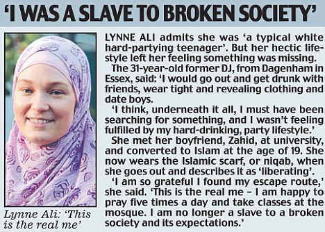 Lynee Ali has admittedd that she was a slave to broken society before she converted to Islam