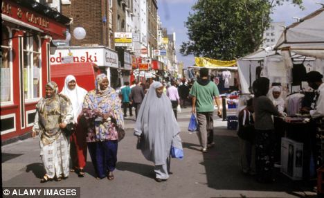 Troubled: Whitechapel in east London is at the centre of the hate campaign by the 'London Taliban' (file picture)